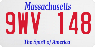 MA license plate 9WV148