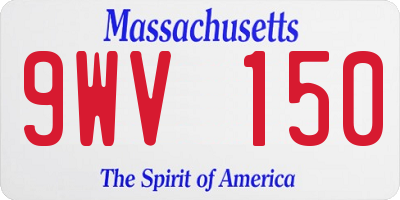MA license plate 9WV150