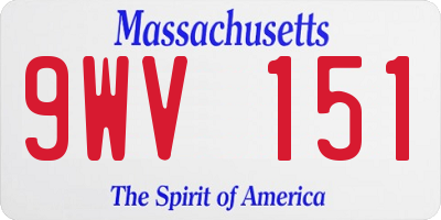 MA license plate 9WV151