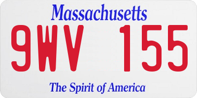 MA license plate 9WV155