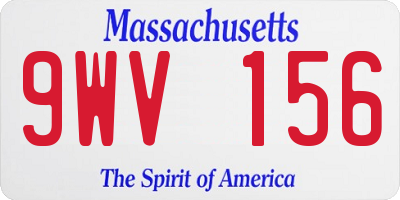 MA license plate 9WV156