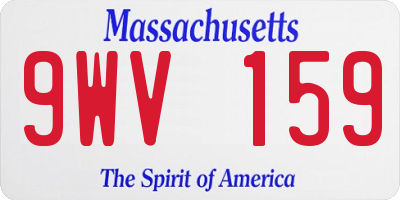 MA license plate 9WV159
