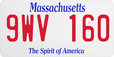 MA license plate 9WV160