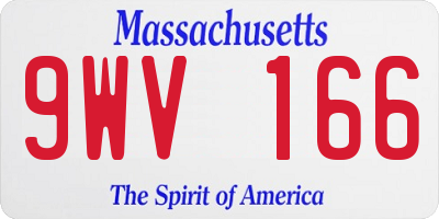 MA license plate 9WV166