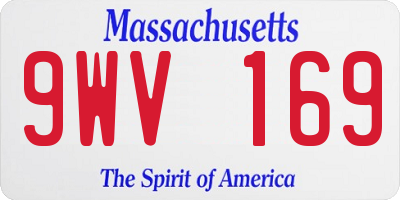 MA license plate 9WV169