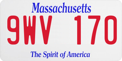MA license plate 9WV170