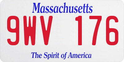MA license plate 9WV176