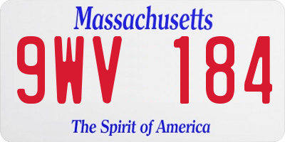 MA license plate 9WV184