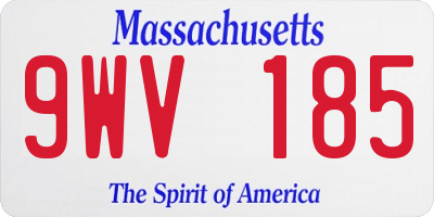 MA license plate 9WV185