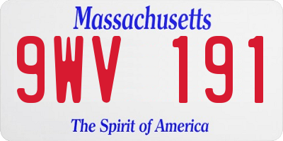 MA license plate 9WV191