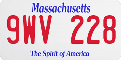 MA license plate 9WV228