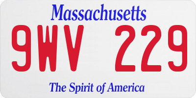 MA license plate 9WV229