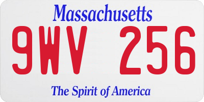 MA license plate 9WV256