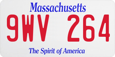 MA license plate 9WV264