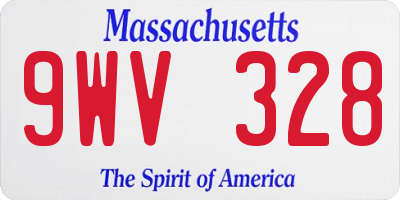 MA license plate 9WV328