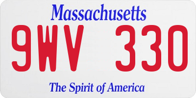 MA license plate 9WV330