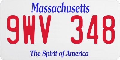 MA license plate 9WV348