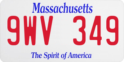 MA license plate 9WV349
