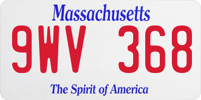 MA license plate 9WV368