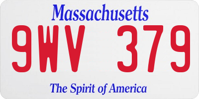 MA license plate 9WV379