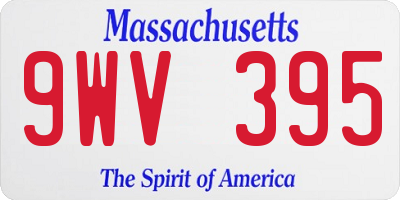 MA license plate 9WV395