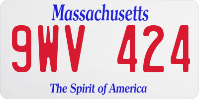 MA license plate 9WV424