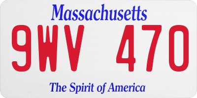 MA license plate 9WV470