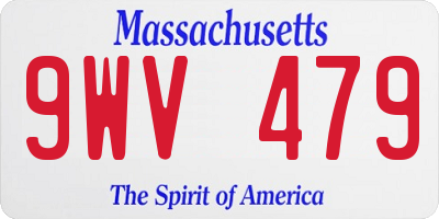 MA license plate 9WV479