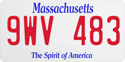 MA license plate 9WV483