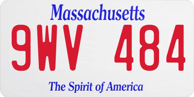 MA license plate 9WV484