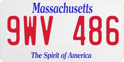 MA license plate 9WV486