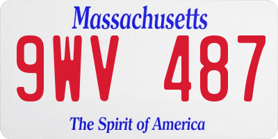 MA license plate 9WV487