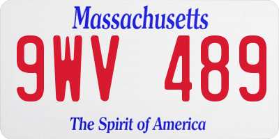 MA license plate 9WV489