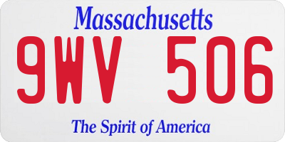 MA license plate 9WV506