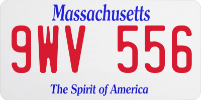 MA license plate 9WV556