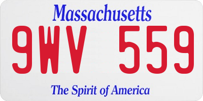 MA license plate 9WV559