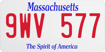 MA license plate 9WV577