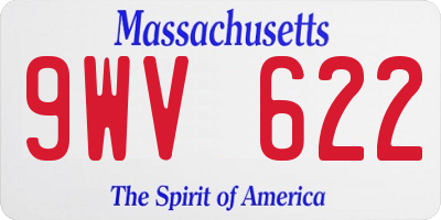 MA license plate 9WV622