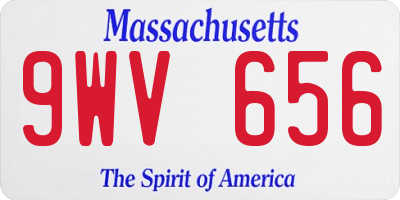 MA license plate 9WV656