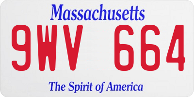 MA license plate 9WV664