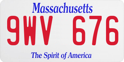 MA license plate 9WV676