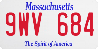 MA license plate 9WV684