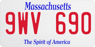 MA license plate 9WV690