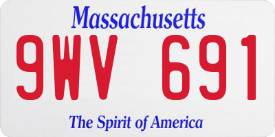 MA license plate 9WV691