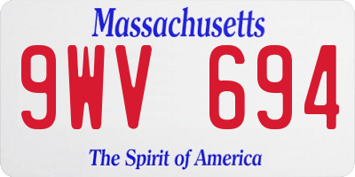 MA license plate 9WV694