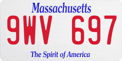 MA license plate 9WV697