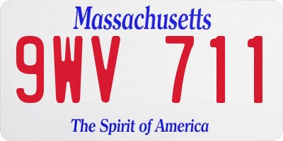 MA license plate 9WV711