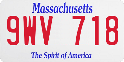 MA license plate 9WV718