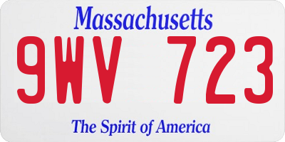 MA license plate 9WV723