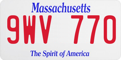 MA license plate 9WV770